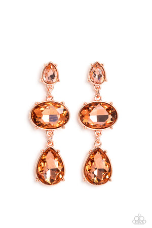 Paparazzi Royal Appeal - Copper Earrings
