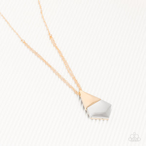 Paparazzi Posh Pyramid - Gold Necklace