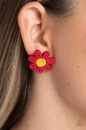 Paparazzi Sensational Seeds - Red Earrings