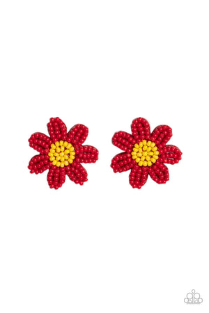 Paparazzi Sensational Seeds - Red Earrings