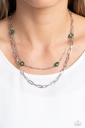 Paparazzi Bold Buds - Green Necklace