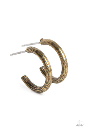 Paparazzi Linear Lady - Brass Earrings