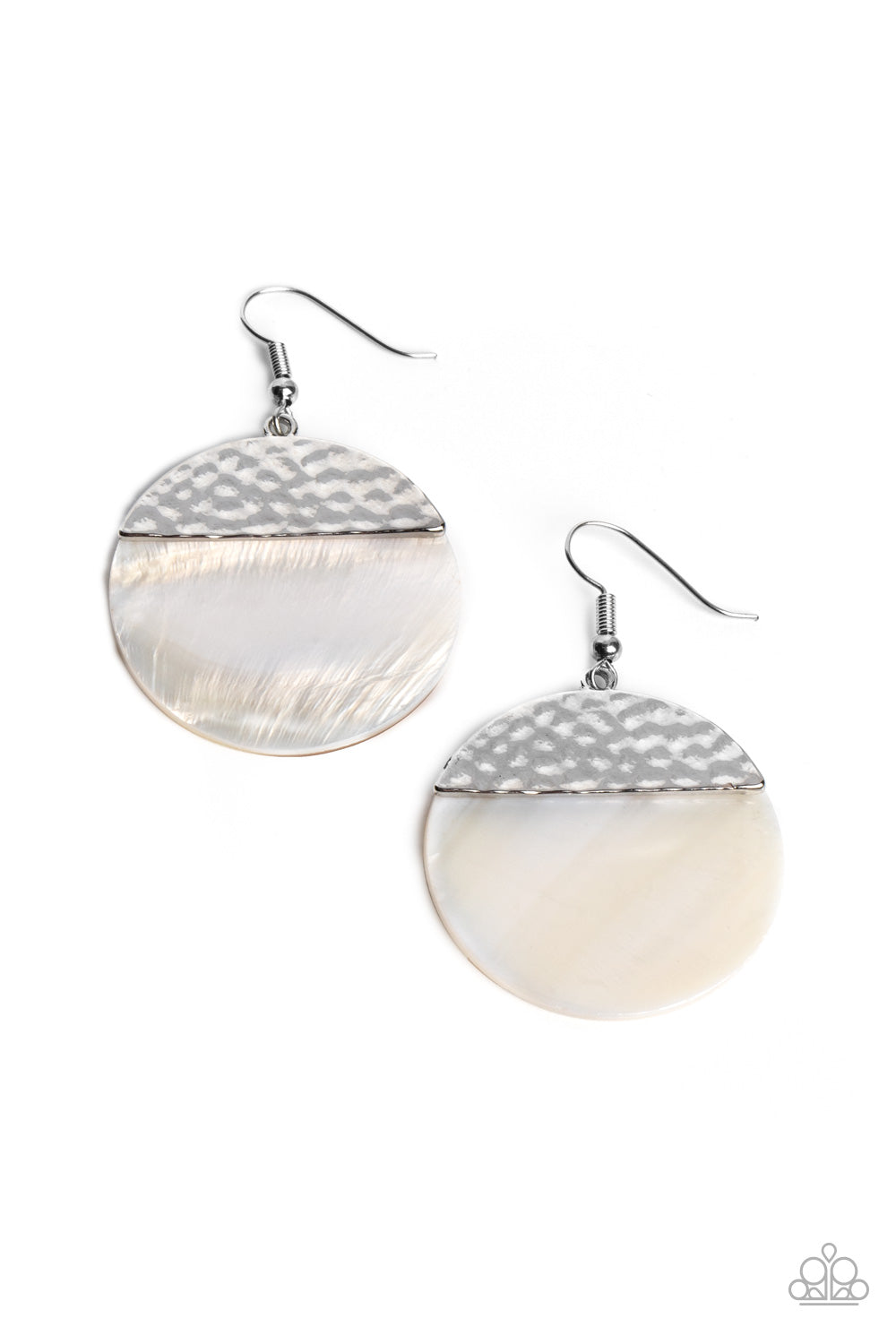 Paparazzi SHELL Out - White Earrings