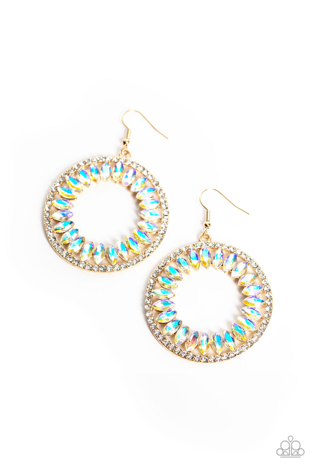 Paparazzi Wall Street Wreaths - Gold Earrings