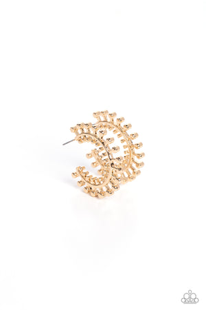 Paparazzi The Way You Make Me WHEEL - Gold Earrings