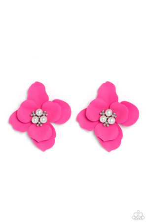 Paparazzi Jovial Jasmine - Pink Earrings