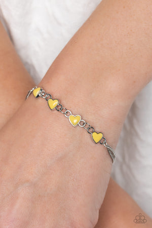 Paparazzi Smitten Sweethearts - Yellow Bracelet