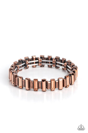 Paparazzi BURSTING the Midnight Oil - Copper Bracelet