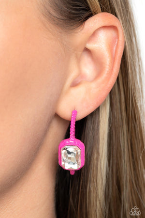 Paparazzi Call Me TRENDY - Pink Earrings