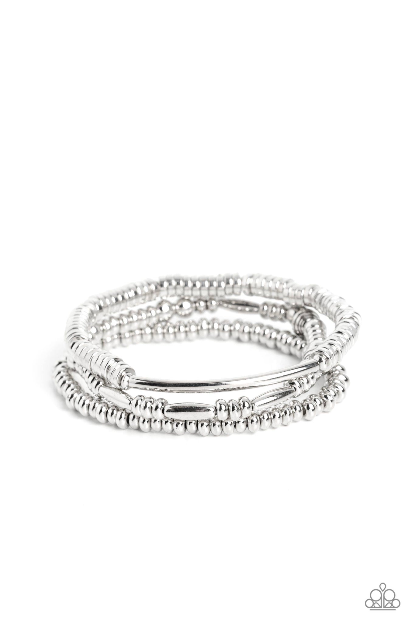 Paparazzi Monochromatic Medley - Silver Bracelet