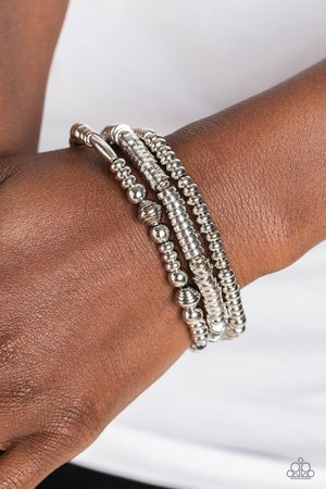 Paparazzi Monochromatic Medley - Silver Bracelet