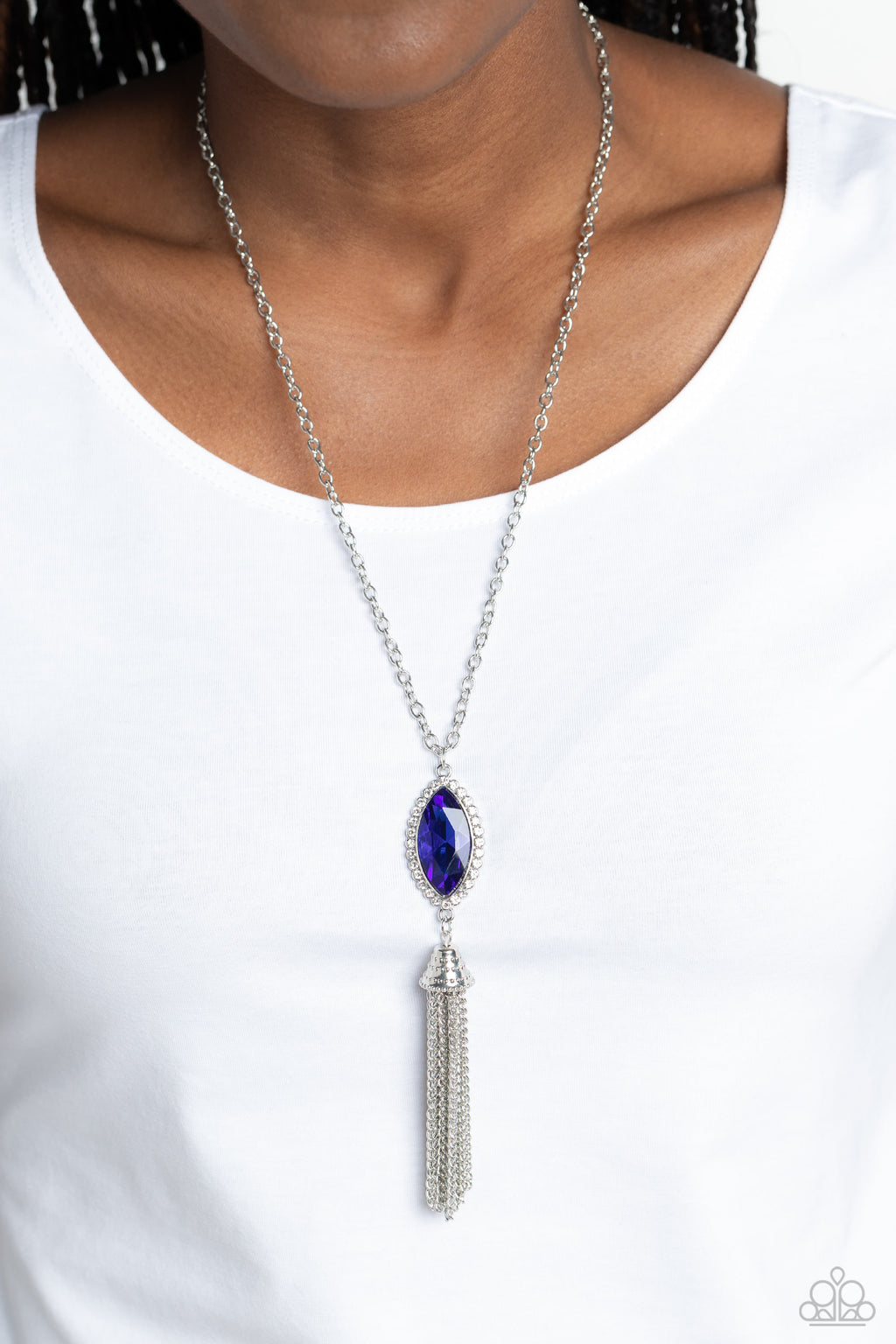 Paparazzi Tassel Tabloid - Blue Necklace