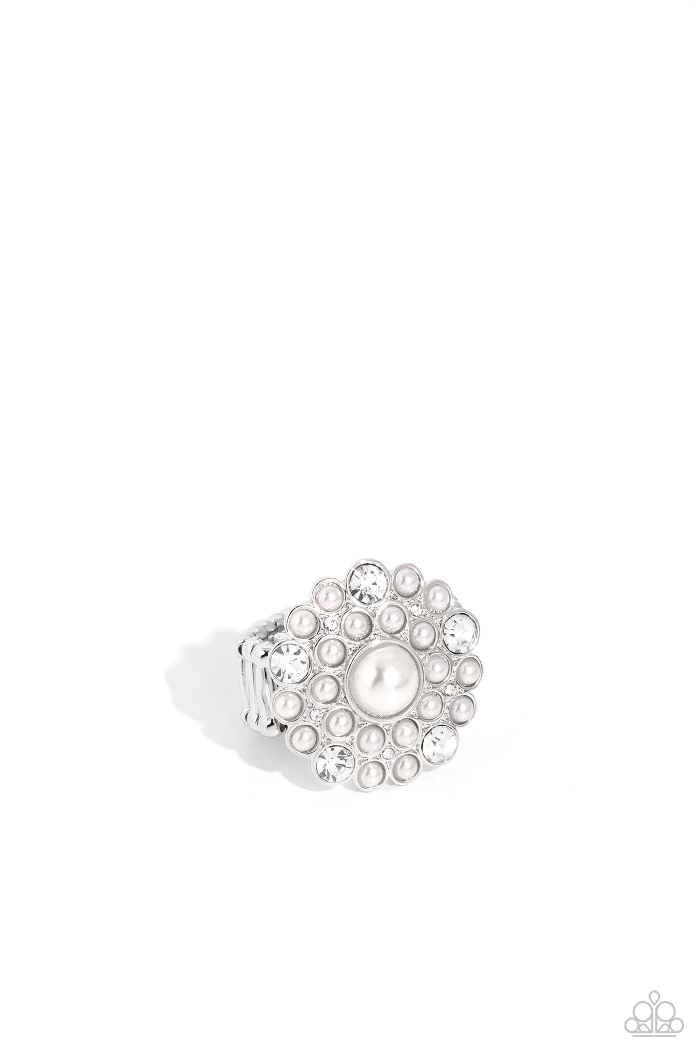 Paparazzi Gatsby Gait - White Ring