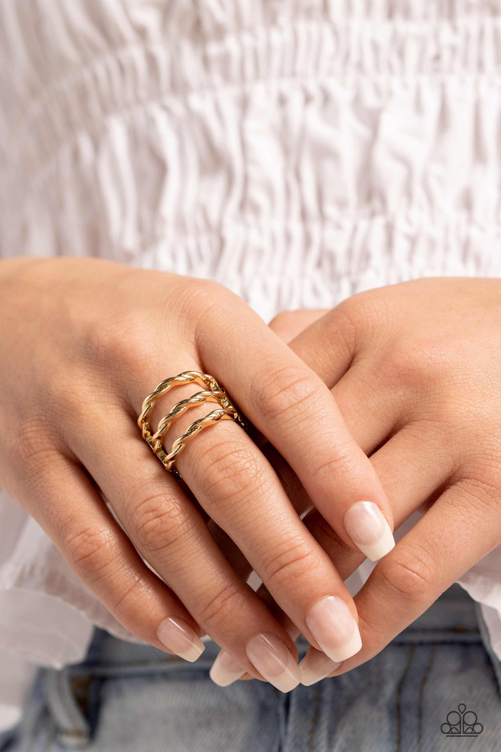 Paparazzi Corded Command - Gold Ring