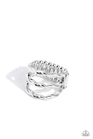 Paparazzi Corded Command - Silver Ring