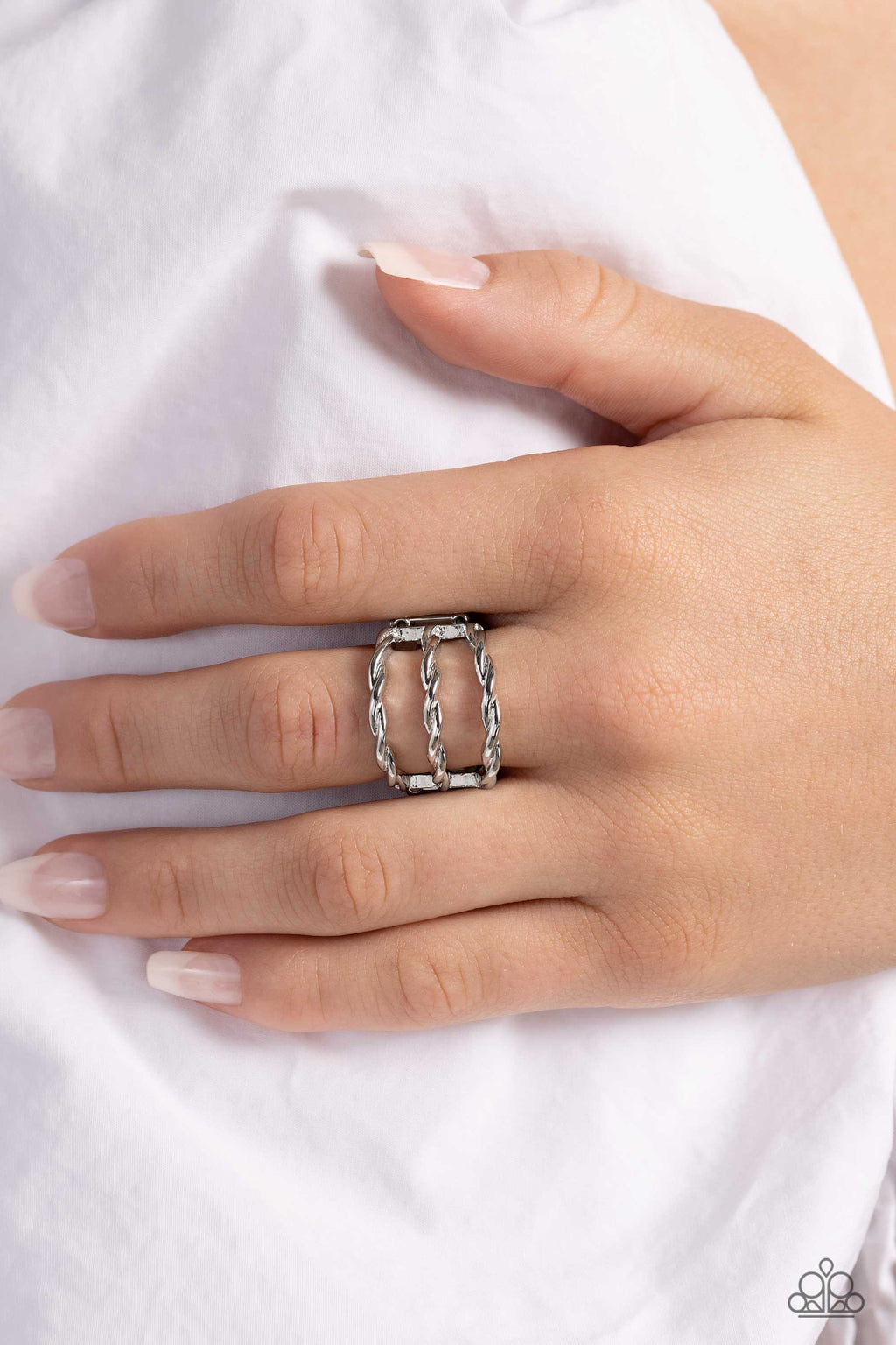 Paparazzi Corded Command - Silver Ring