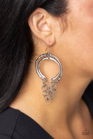 Paparazzi Dont Go CHAINg-ing - Silver Earrings