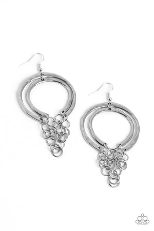 Paparazzi Dont Go CHAINg-ing - Silver Earrings