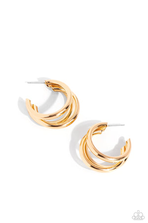 Paparazzi HOOP of the Day - Gold Earrings