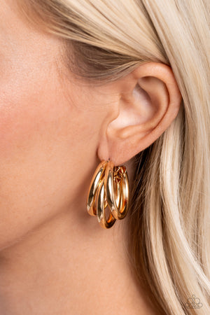 Paparazzi HOOP of the Day - Gold Earrings
