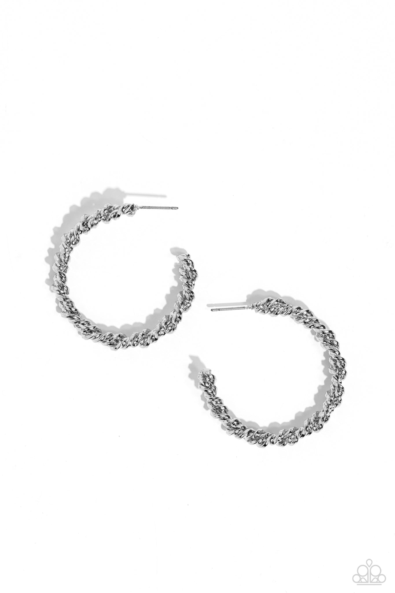 Paparazzi Braided Bravado - Silver Earrings