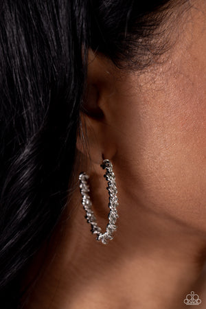 Paparazzi Braided Bravado - Silver Earrings