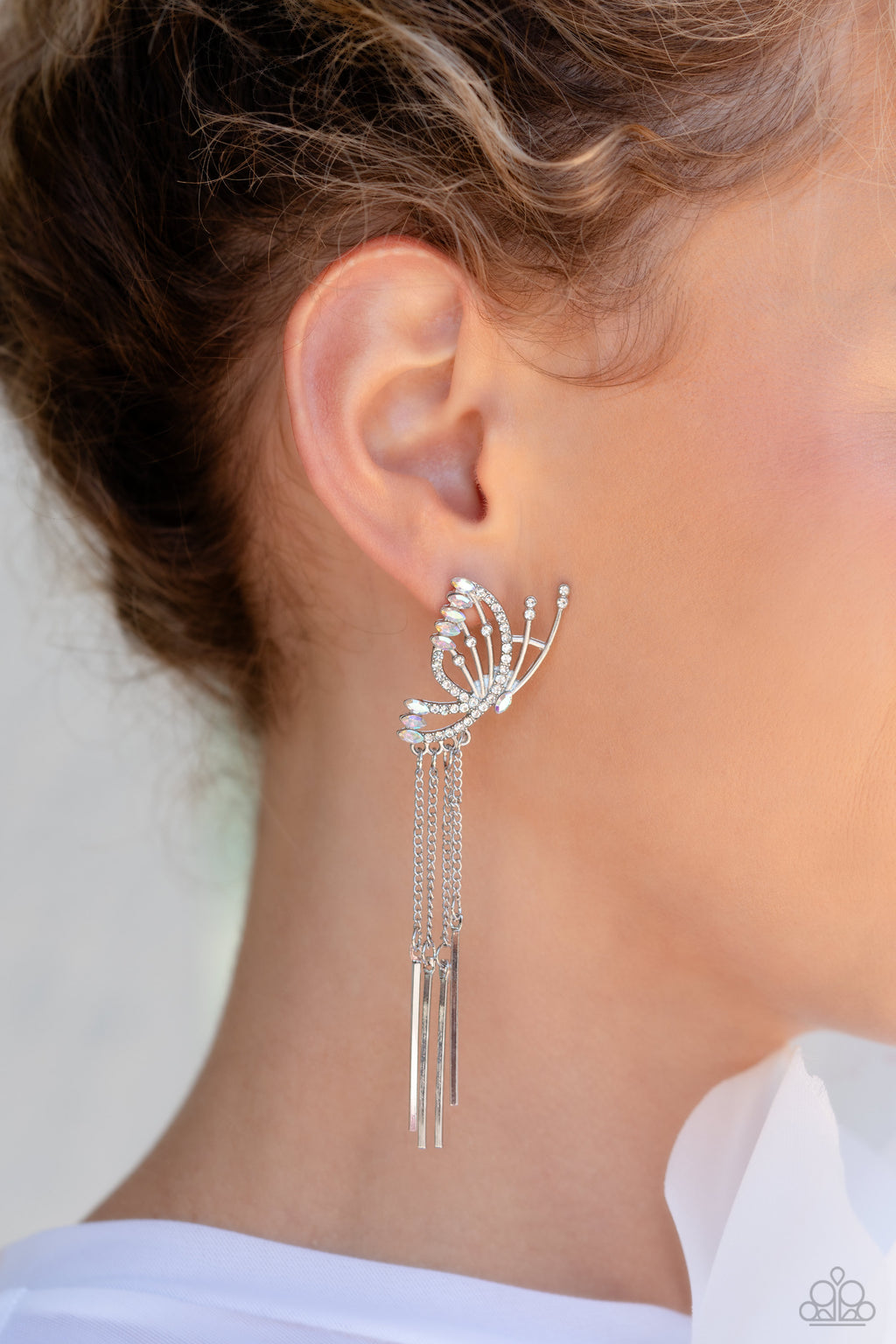 Paparazzi A Few Of My Favorite WINGS - White Earrings