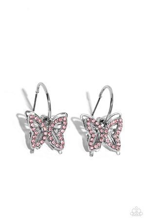 Paparazzi Lyrical Layers - Pink Butterfly Earrings