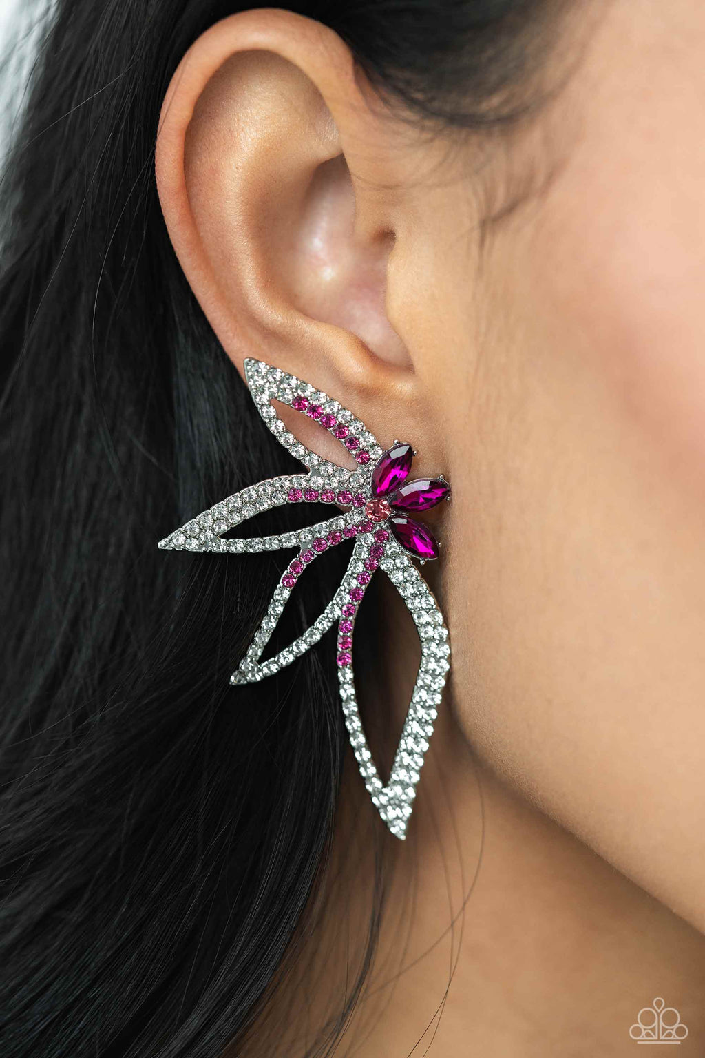 Paparazzi Life of the Party Exclusive January 2024 - Twinkling Tulip Pink Earrings