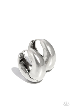 Paparazzi Boss BEVEL - Silver Earrings