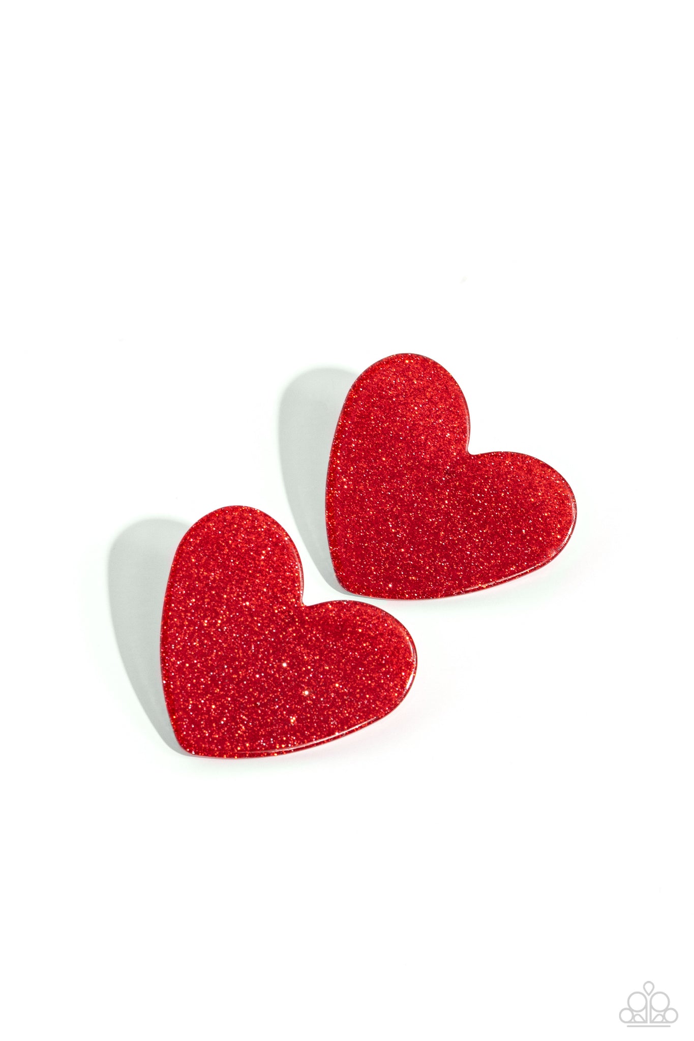 Paparazzi Sparkly Sweethearts - Red Earrings