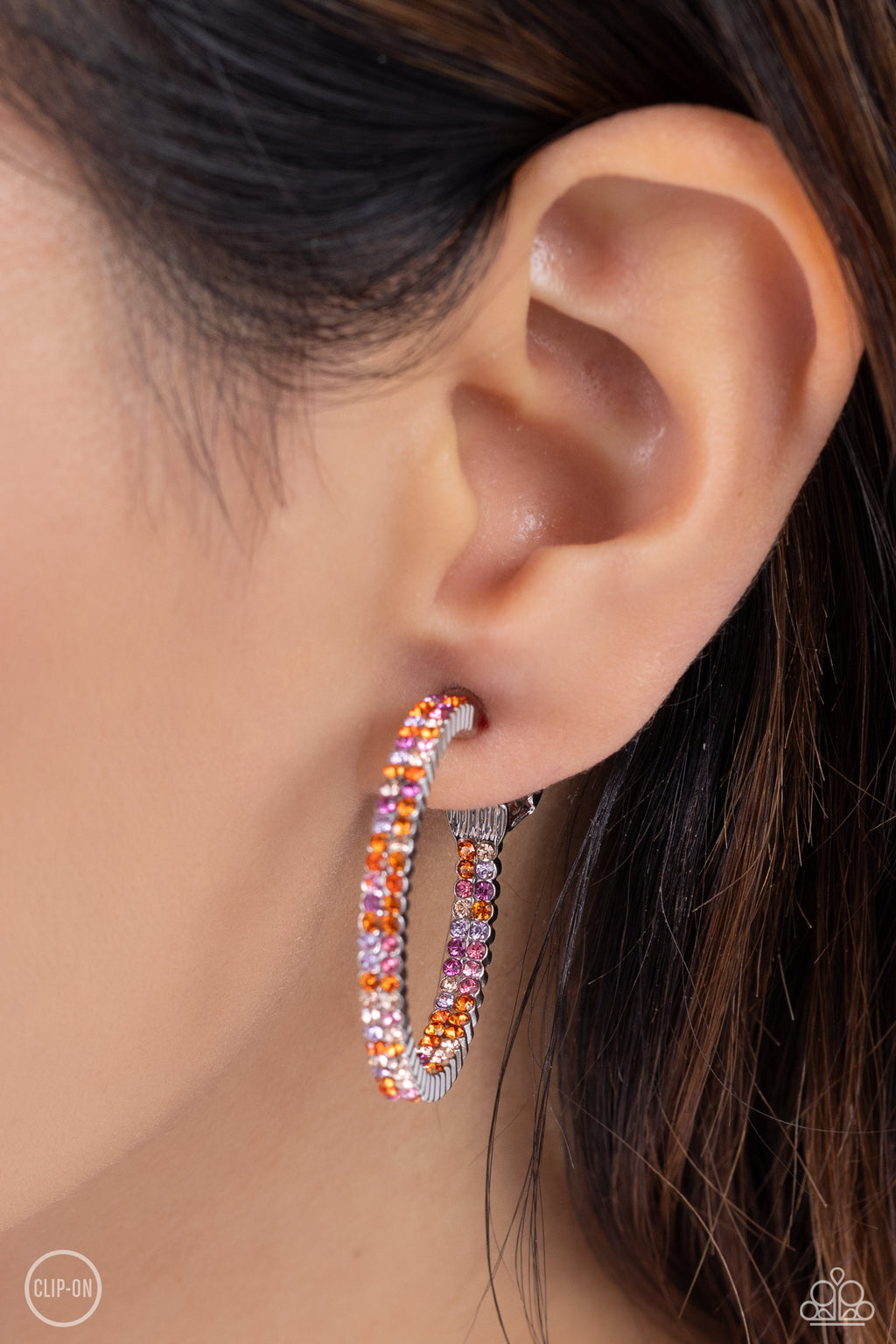 Paparazzi Outstanding Ombré - Orange Clip-On Earrings