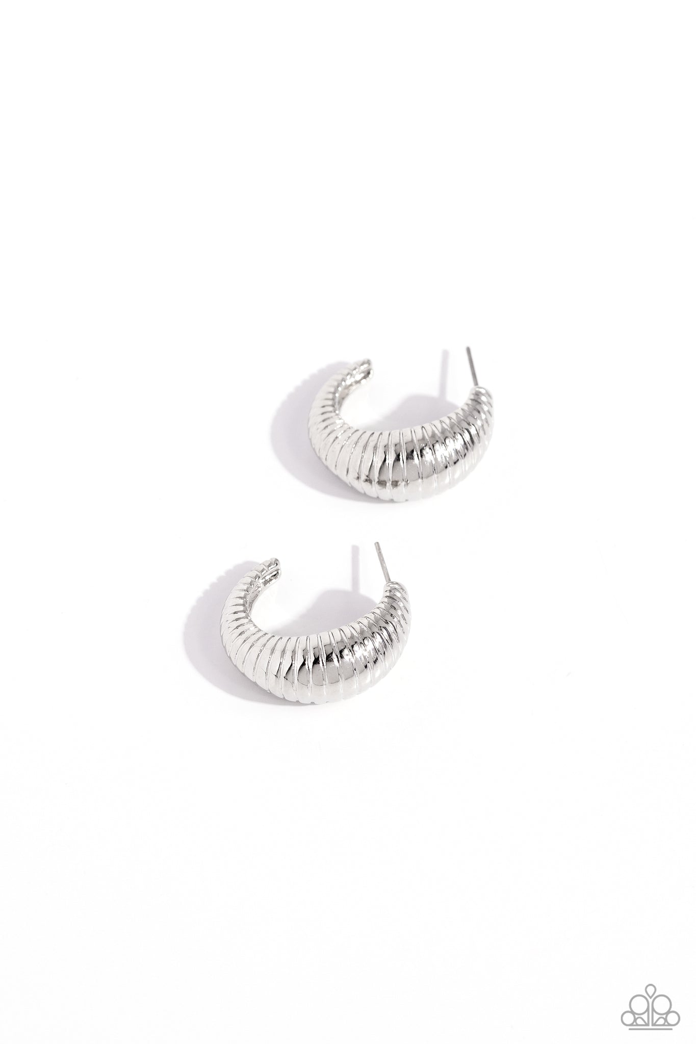 Paparazzi Textured Tenure - Silver Earrings