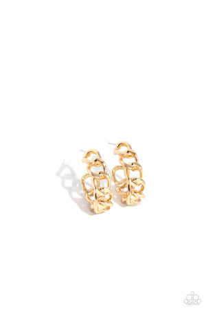 Paparazzi Casual Confidence - Gold Earrings