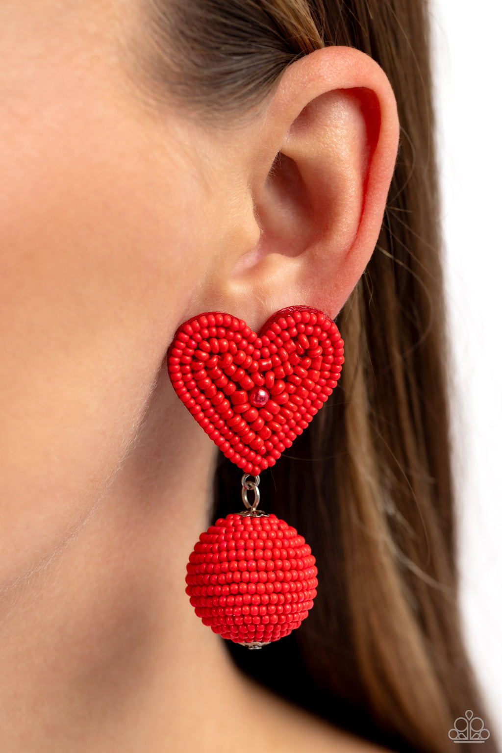 Paparazzi Spherical Sweethearts - Red Earrings
