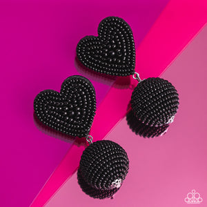 Paparazzi Spherical Sweethearts - Black Earrings