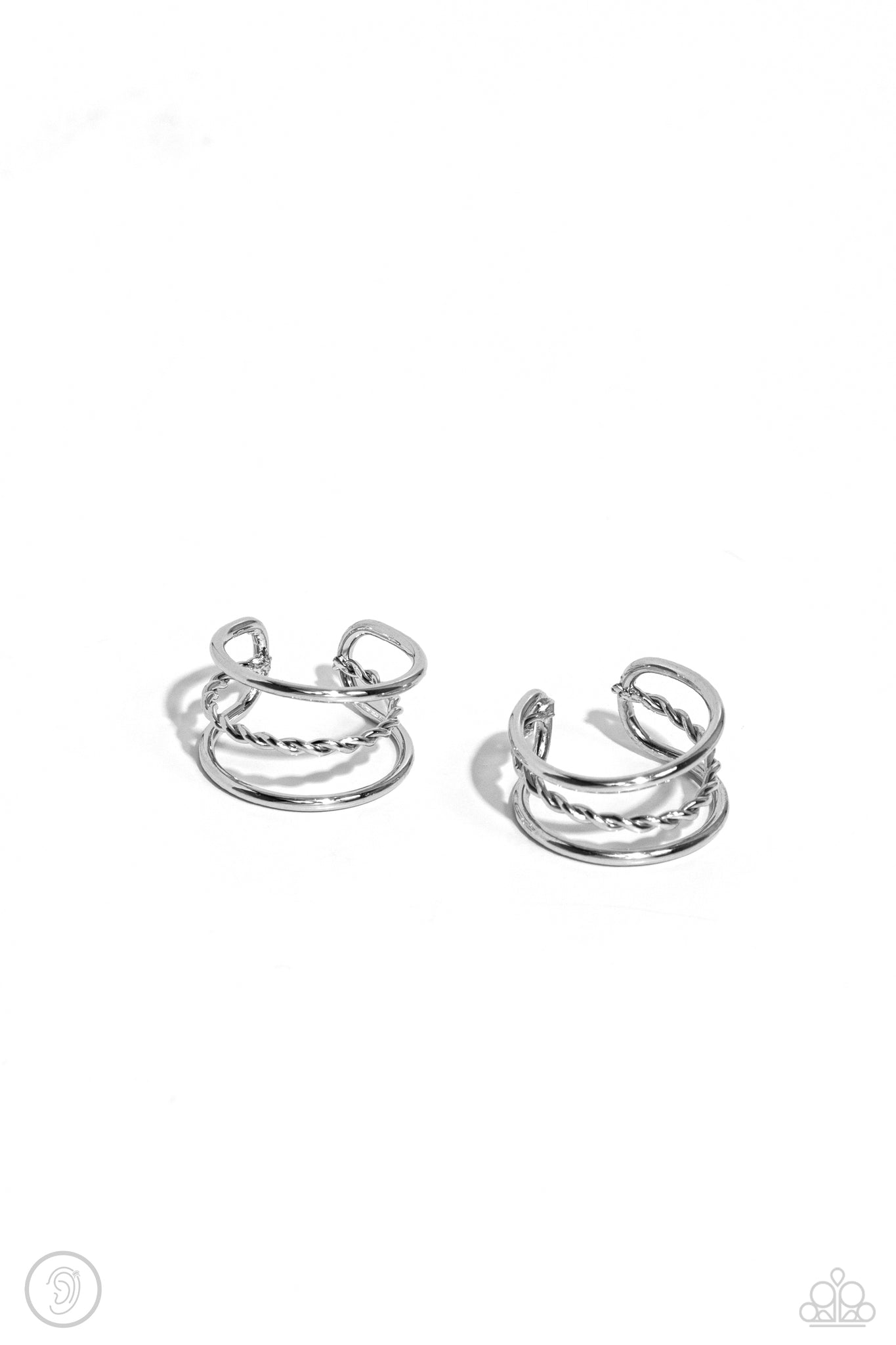 Paparazzi Textured Triumph - Silver Ear Cuff