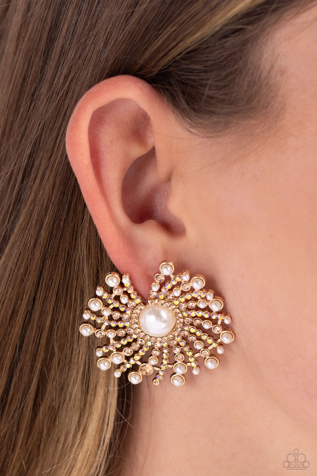 Paparazzi Fancy Fireworks - Gold Earrings