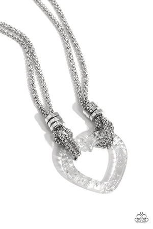 Paparazzi Lead with Your Heart - Silver Necklace