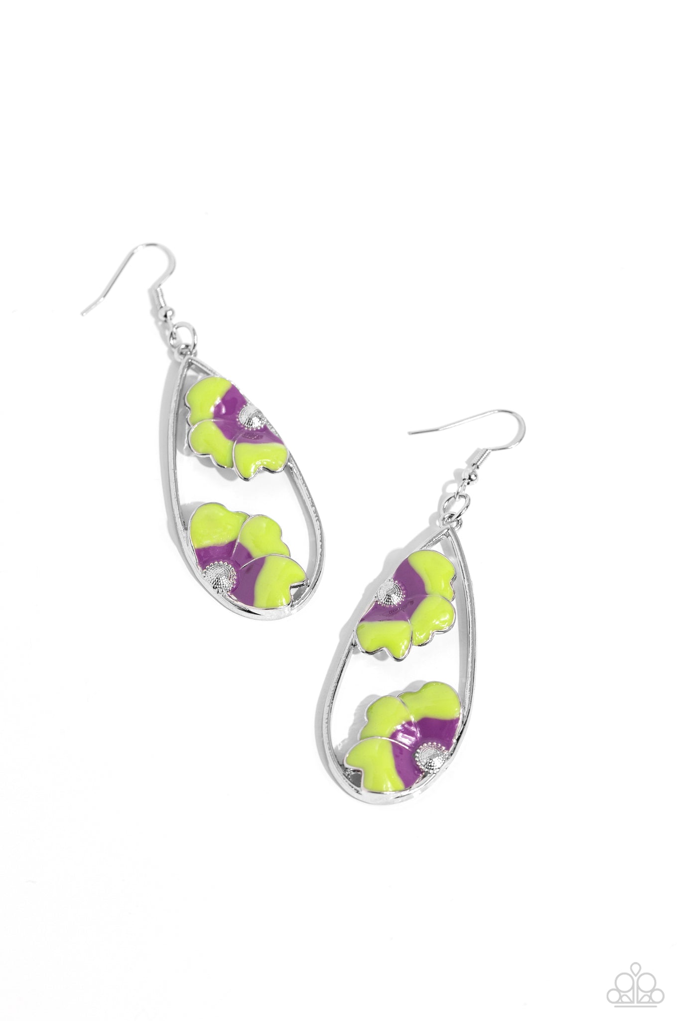 Paparazzi Airily Abloom - Green Earrings