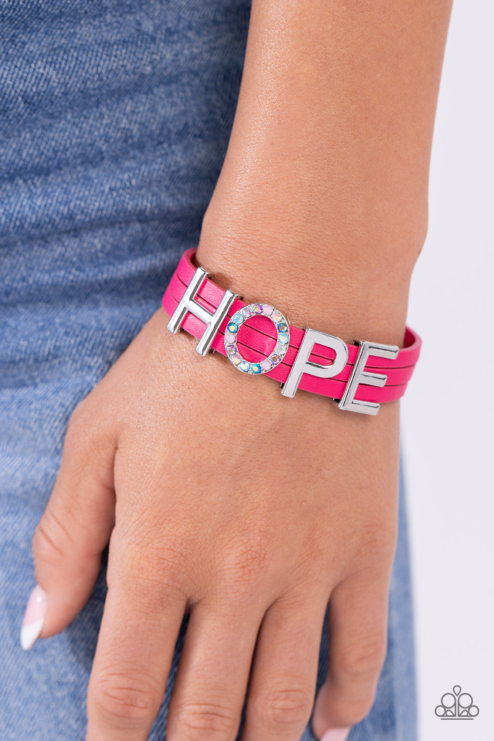 Paparazzi Hopeful Haute - Pink Bracelet