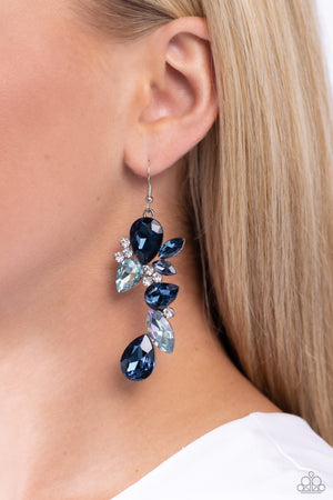 Paparazzi Fancy Flaunter - Blue Earrings