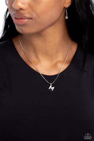 Paparazzi Seize the Initial - Silver Necklace - Letter M