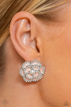 Paparazzi Suave Sensation - White Earrings