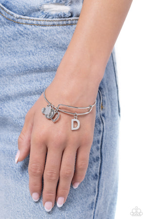 Paparazzi Making It INITIAL Bracelet Silver - D