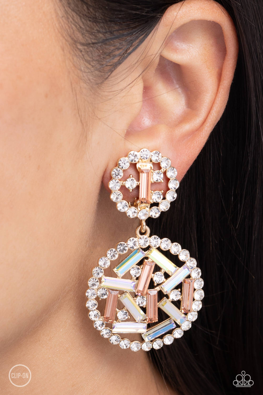 Paparazzi Gasp-Worthy Glam - Gold Clip-On Earrings