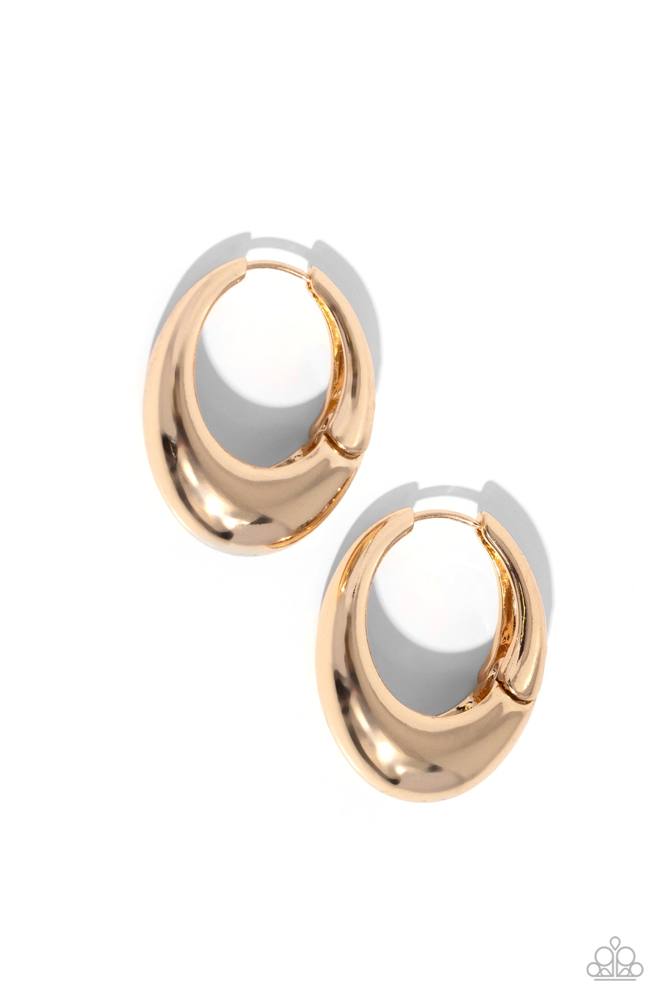 Paparazzi Oval Official - Gold Earrings