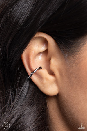 Paparazzi Enigmatic Echo - Black Ear Cuffs