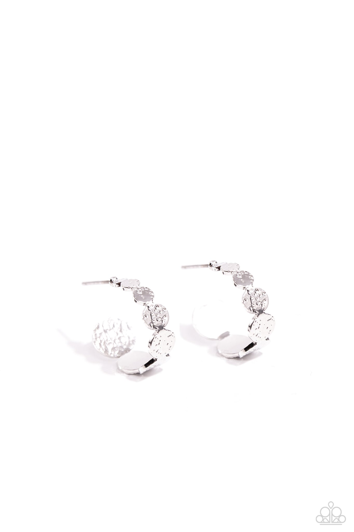 Paparazzi Textured Tease - Silver Ear Hoop Curls