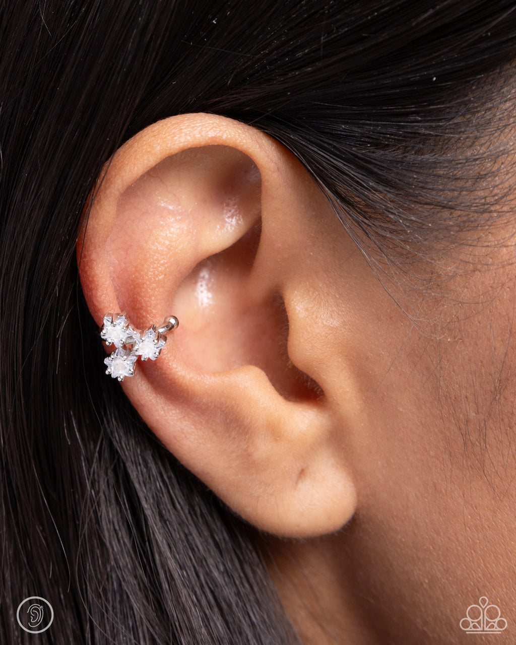 Paparazzi Ethereal Ensemble - White Ear Cuff